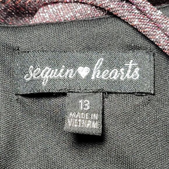 Sequin Hearts Pink Shimmery Fit&Flare Dress Sz 13 - Picture 8 of 14